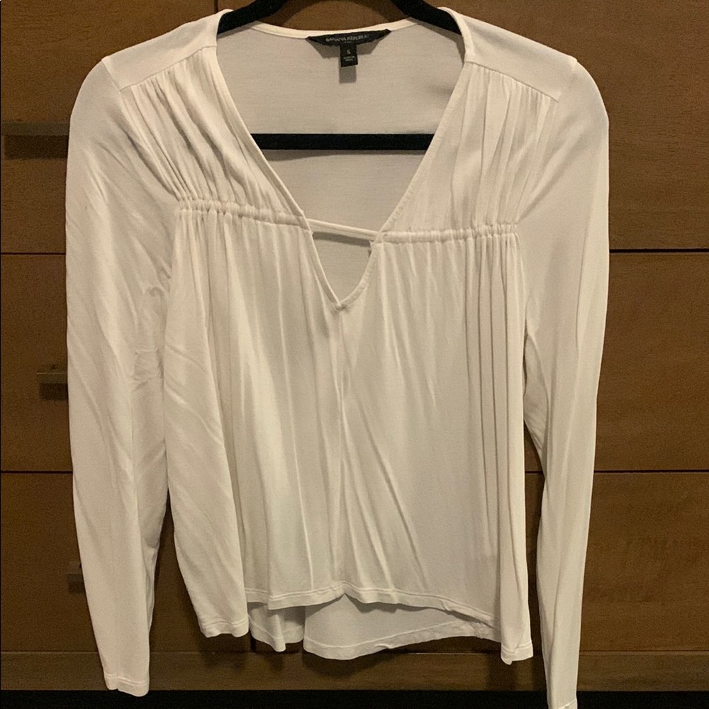Banana Republic White Long Sleeve Women's Top